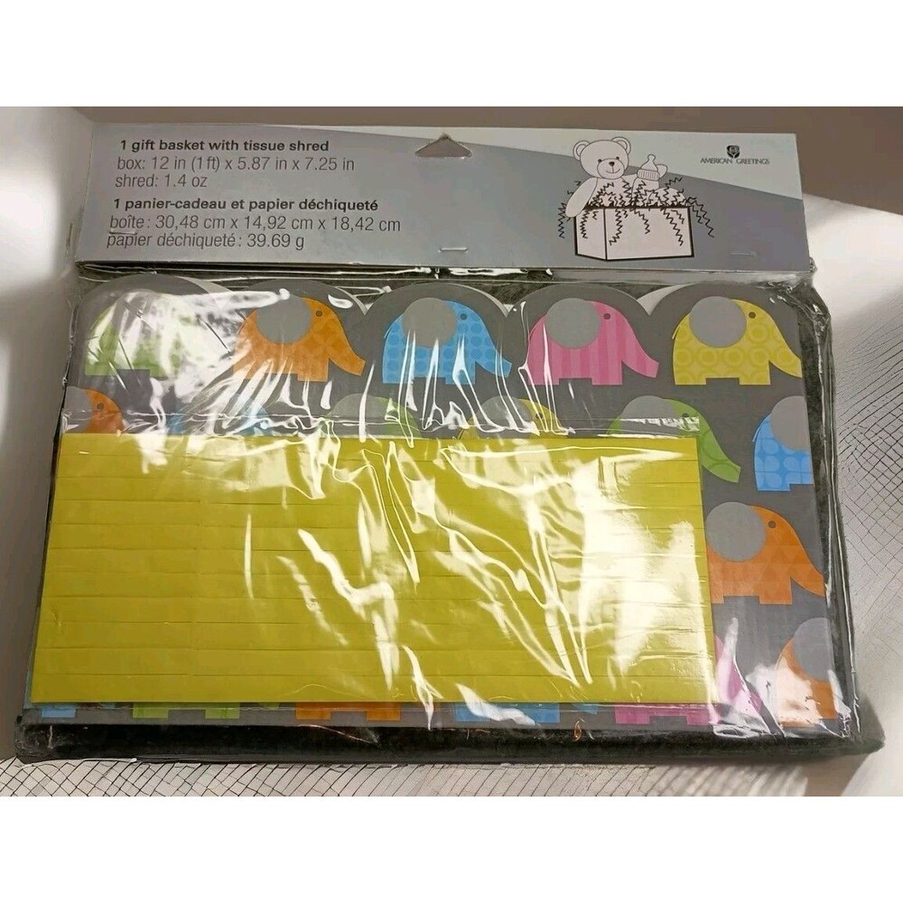 American Greetings 1 Gift Basket With Tissue Shred Box 12 in x 5.87 in x 7.25 in